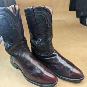 Lucchese Boots men's size 8.5D black cherry leather classic Western cowboy boots